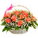 basket of pink roses with babys breath. Rio de Janeiro