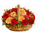 roses gerberas and carnations in a basket. Rio de Janeiro